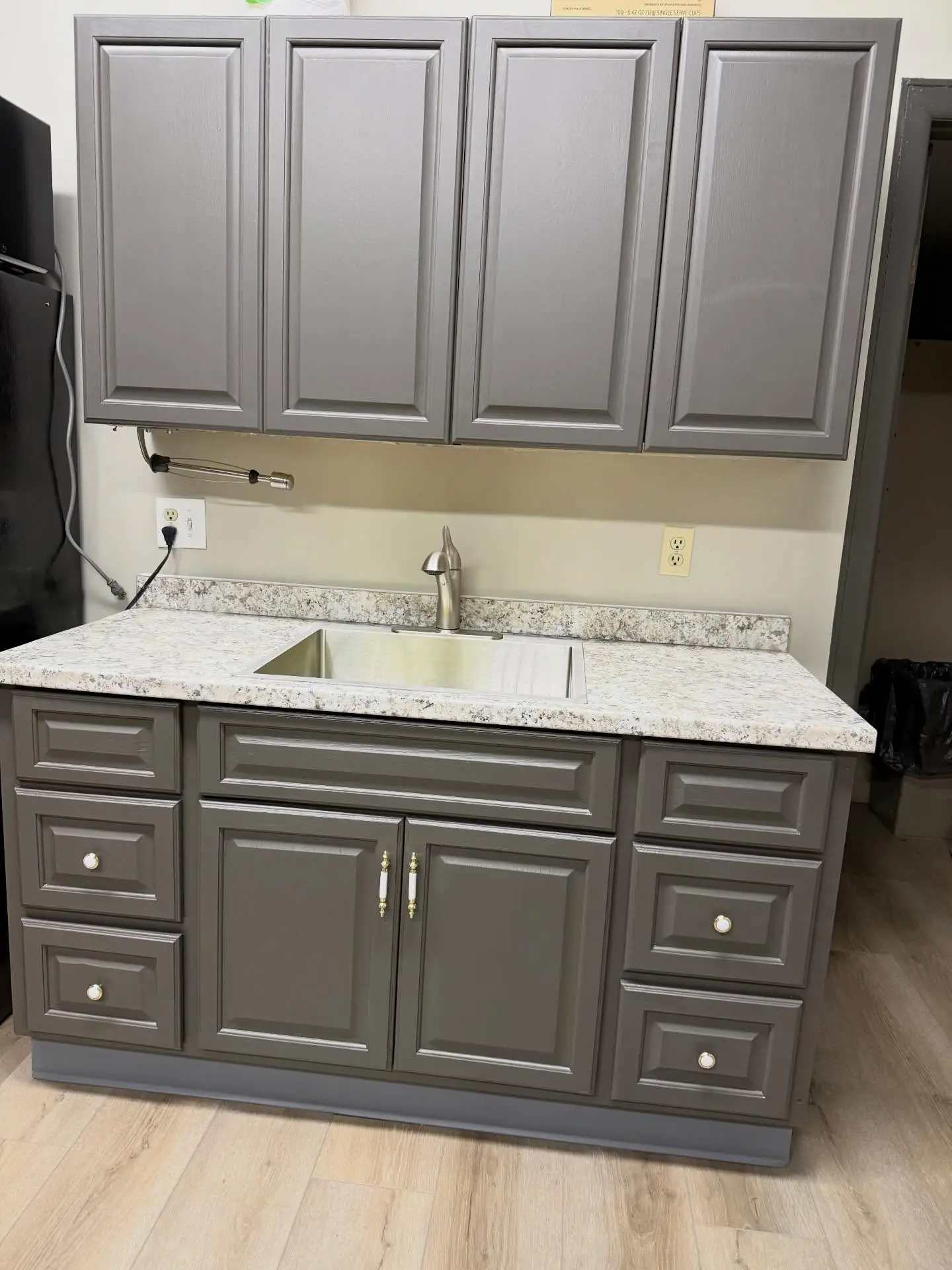 Bathrooom & Office remodel. New LVP FLOOR, ceiling tiles, toilets, – tile installation by Mountain Ridge Renovations