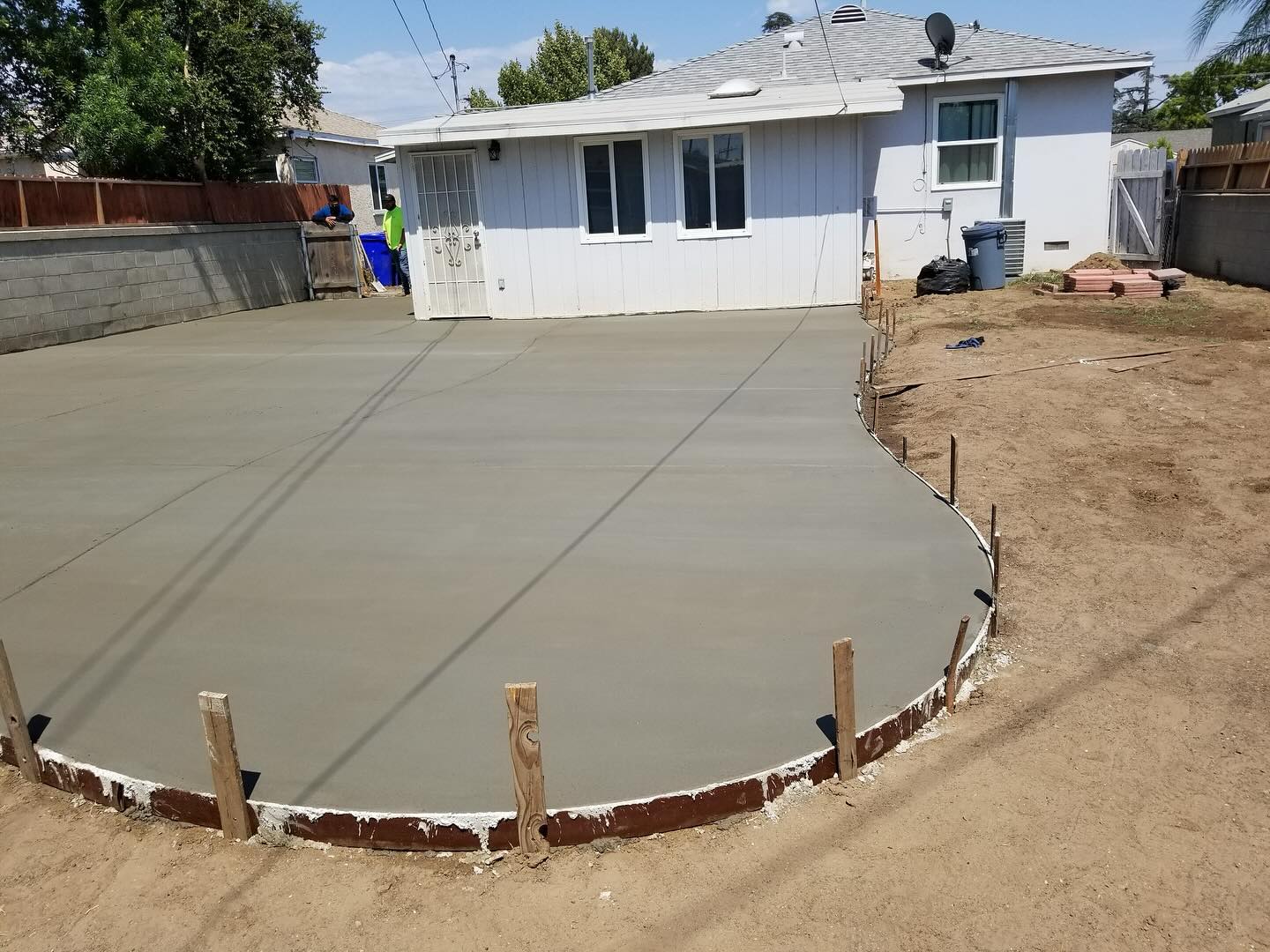 New concrete patio completed by Mountain Ridge Renovations